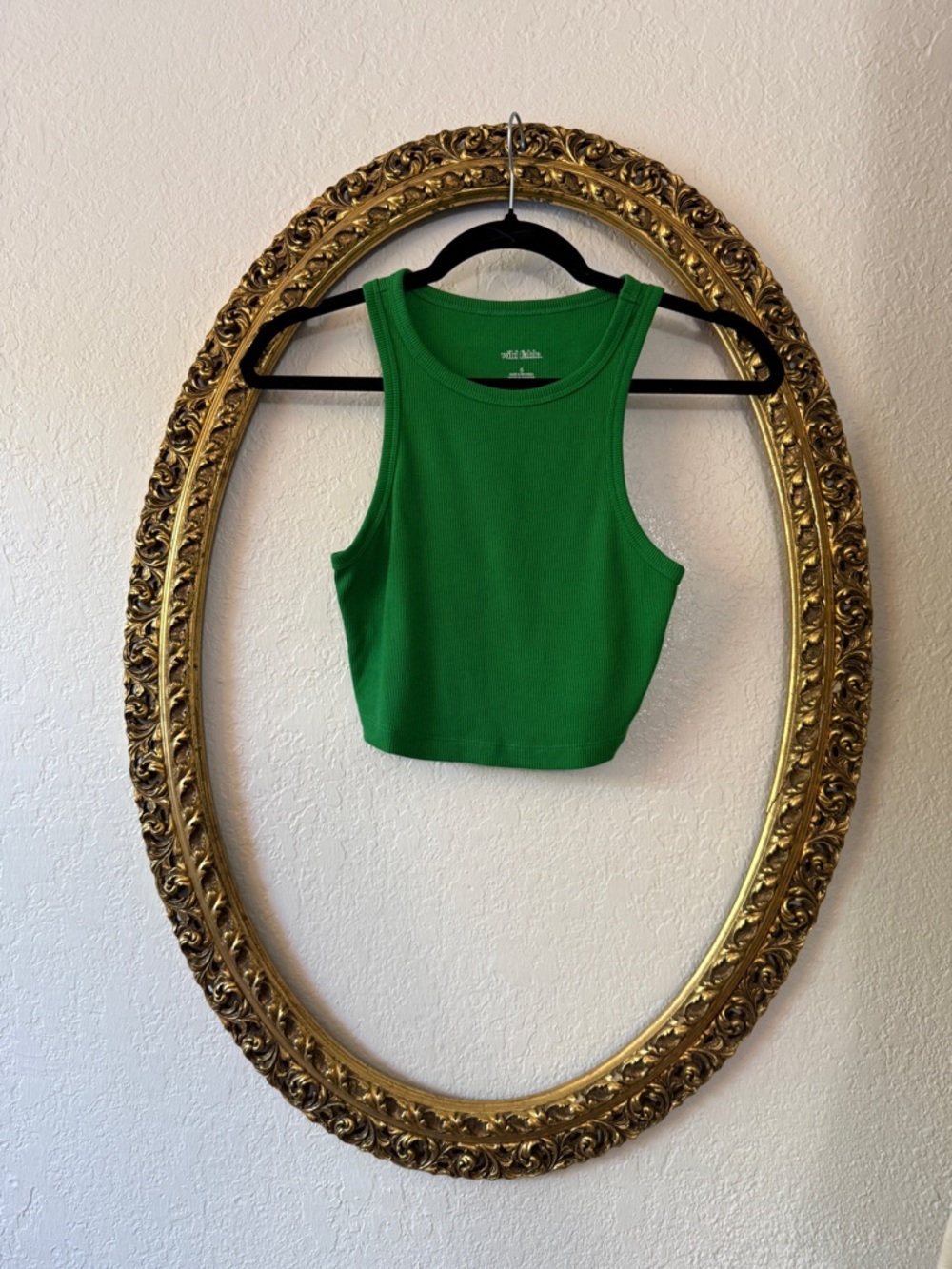 wild fable Green Ribbed Crop Tank